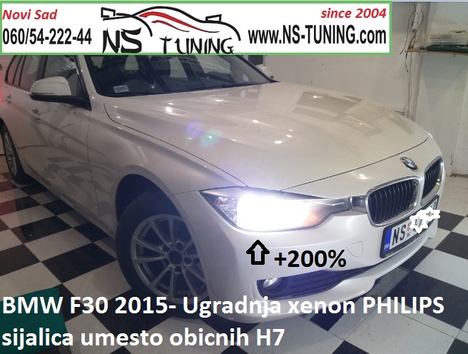 bmw f30 jace xenon sijalice h7 ugradnja novi sad canbus trafo philips ns tuning beograd 2014 2015 2016 godiste
